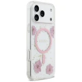 Etui Guess Resin Flowers Glitter MagSafe na iPhone 17 Pro Max - różowe