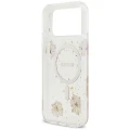 Etui Guess Resin Flowers Glitter MagSafe na iPhone 17 Pro Max - różowe
