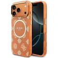 Etui Guess IML Peony Dot MagSafe na iPhone 17 Pro Max - pomarańczowe