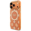 Etui Guess IML Peony Dot MagSafe na iPhone 17 Pro Max - pomarańczowe