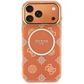 Etui Guess IML Peony Dot MagSafe na iPhone 17 Pro Max - pomarańczowe