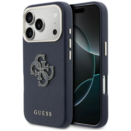 Etui Guess FW Resin Logo na iPhone 17 Pro Max - niebieskie