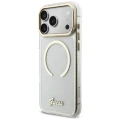 Etui Guess IML Glitters Script Strap MagSafe na iPhone 17 Pro Max - przezroczyste