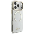 Etui Guess IML Glitters Script Strap MagSafe na iPhone 17 Pro Max - przezroczyste