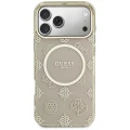 Etui Guess IML Peony Dot MagSafe na iPhone 17 Pro Max - beżowe