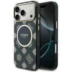 Etui Guess IML Peony Dot MagSafe na iPhone 17 Pro Max - czarne
