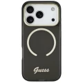Etui Guess IML Script Metal MagSafe na iPhone 17 Pro Max - czarne