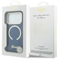 Etui Guess IML Script Metal MagSafe na iPhone 17 Pro Max - niebieskie