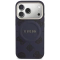 Etui Guess Peony Hot Stamp MagSafe na iPhone 17 Pro Max - niebieskie