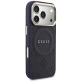 Etui Guess Peony Hot Stamp MagSafe na iPhone 17 Pro Max - niebieskie