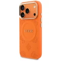 Etui Guess Peony Hot Stamp MagSafe na iPhone 17 Pro Max - pomarańczowe