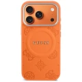 Etui Guess Peony Hot Stamp MagSafe na iPhone 17 Pro Max - pomarańczowe