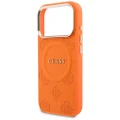 Etui Guess Peony Hot Stamp MagSafe na iPhone 17 Pro Max - pomarańczowe