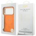 Etui Guess Peony Hot Stamp MagSafe na iPhone 17 Pro Max - pomarańczowe