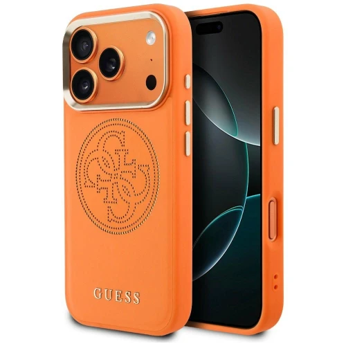Etui Guess Perforated 4G MagSafe na iPhone 17 Pro Max - pomarańczowe