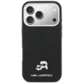 Etui Karl Lagerfeld Karl & Choupette Head Pins Saffiano MagSafe na iPhone 17 Pro Max - czarne