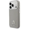 Etui Karl Lagerfeld Karl & Choupette Head Pins Saffiano MagSafe na iPhone 17 Pro Max - szare