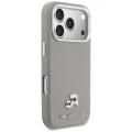 Etui Karl Lagerfeld Karl & Choupette Head Pins Saffiano MagSafe na iPhone 17 Pro Max - szare