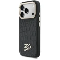 Etui Karl Lagerfeld Croco KL Script Logo MagSafe na iPhone 17 Pro Max - czarne