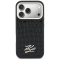 Etui Karl Lagerfeld Croco KL Script Logo MagSafe na iPhone 17 Pro Max - czarne