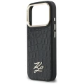 Etui Karl Lagerfeld Croco KL Script Logo MagSafe na iPhone 17 Pro Max - czarne