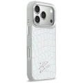 Etui Karl Lagerfeld Croco KL Script Logo MagSafe na iPhone 17 Pro Max - srebrne