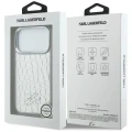 Etui Karl Lagerfeld Croco KL Script Logo MagSafe na iPhone 17 Pro Max - srebrne