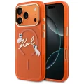 Etui Karl Lagerfeld IML Choupettes Karl  Script Logo MagSafe na iPhone 17 Pro Max - pomarańczowe