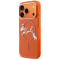 Etui Karl Lagerfeld IML Choupettes Karl  Script Logo MagSafe na iPhone 17 Pro Max - pomarańczowe