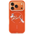 Etui Karl Lagerfeld IML Choupettes Karl  Script Logo MagSafe na iPhone 17 Pro Max - pomarańczowe