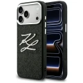 Etui Karl Lagerfeld IML Glitter KL Diamond Logo na iPhone 17 Pro Max - czarne