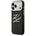 Etui Karl Lagerfeld IML Glitter KL Diamond Logo na iPhone 17 Pro Max - czarne