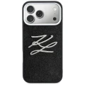 Etui Karl Lagerfeld IML Glitter KL Diamond Logo na iPhone 17 Pro Max - czarne