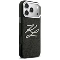 Etui Karl Lagerfeld IML Glitter KL Diamond Logo na iPhone 17 Pro Max - czarne
