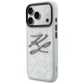 Etui Karl Lagerfeld IML Glitter KL Diamond Logo na iPhone 17 Pro Max - srebrne
