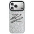Etui Karl Lagerfeld IML Glitter KL Diamond Logo na iPhone 17 Pro Max - srebrne