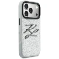 Etui Karl Lagerfeld IML Glitter KL Diamond Logo na iPhone 17 Pro Max - srebrne