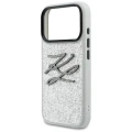 Etui Karl Lagerfeld IML Glitter KL Diamond Logo na iPhone 17 Pro Max - srebrne