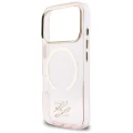 Etui Karl Lagerfeld IML KL Script Logo MagSafe na iPhone 17 Pro Max - różowe