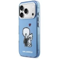 Etui Karl Lagerfeld Karl & Choupette Back MagSafe na iPhone 17 Pro Max - niebieskie