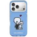 Etui Karl Lagerfeld Karl & Choupette Back MagSafe na iPhone 17 Pro Max - niebieskie
