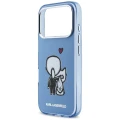 Etui Karl Lagerfeld Karl & Choupette Back MagSafe na iPhone 17 Pro Max - niebieskie
