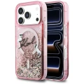 Etui Karl Lagerfeld Liquid Glitter Karl Script Logo MagSafe na iPhone 17 Pro Max - różowe
