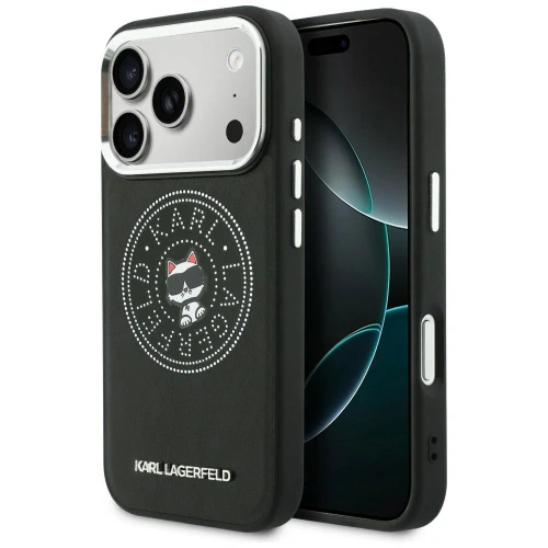 Etui Karl Lagerfeld Point & Choupette Sketch MagSafe na iPhone 17 Pro Max - czarne