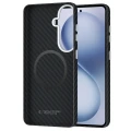 Etui Tech-Protect Ion Carbon MagSafe na Samsung Galaxy S26 - czarno-srebrne