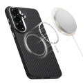 Etui Tech-Protect Ion Carbon MagSafe na Samsung Galaxy S26 - czarno-srebrne