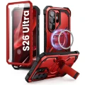 Etui Supcase ArmorBox Mag MagSafe na Samsung Galaxy S26 Ultra - czerwono-czarne