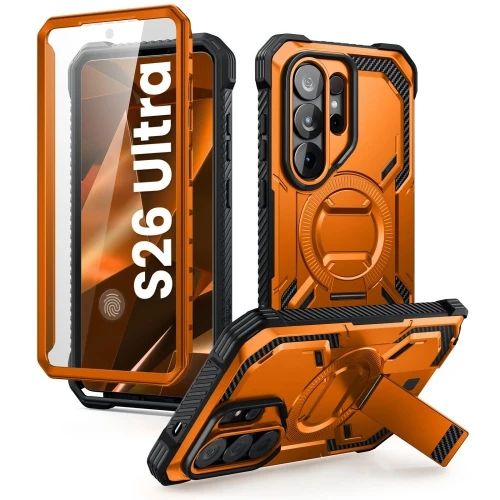 Etui Supcase ArmorBox Mag MagSafe na Samsung Galaxy S26 Ultra - pomarańczowo-czarne