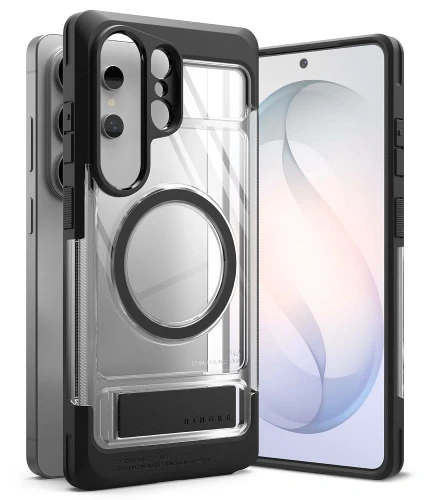 Etui Ringke UX Magnetic MagSafe na Samsung Galaxy S26 Ultra - przezroczysto-czarne
