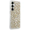 Etui Guess IML Leopard Print Triangle MagSafe na Samsung Galaxy S26 - brązowe